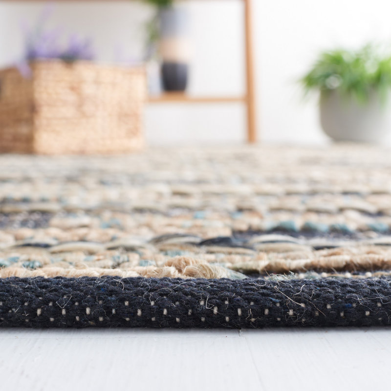 Tapis rayé en jute / coton Avonte, Rectangle 6 pi x 9 pi