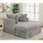 Chaise Lounge, 47.7'' Deep Seat with Movable Ottoman &amp; Pillows, Light Gray | Corduroy | Compact Size-2147299655