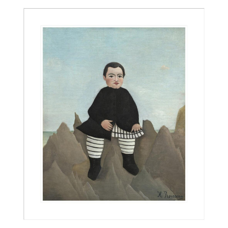 «Boy on the Rocks» par Henri Rousseau, impression giclée sur cadre, H 27,16 po x l 23,5 po