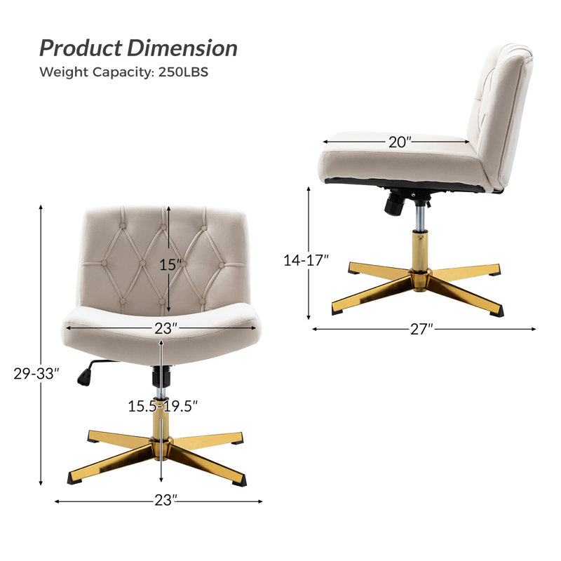 Damascus Oversized Crisis Cross Tilting Chair with 360° Swivel, Tan