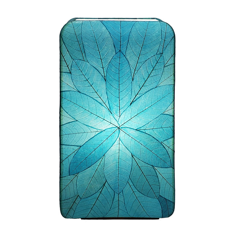 Rebersburg Cocoa Leaves Novelty Lamp, Sea Blue