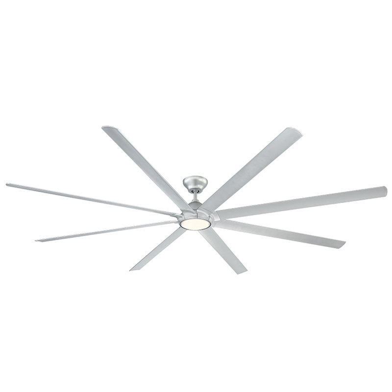 Hydra 8 - Blade Outdoor LED Smart Standard Ceiling Fan with Wall Control and Light Kit Included, Works With Alexa and iOS or Android App