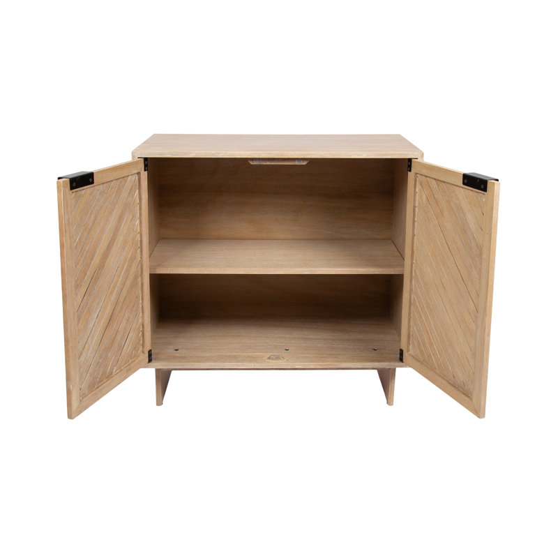 Mezzeta Mango Wood Floor Storage Cabinet, Beige