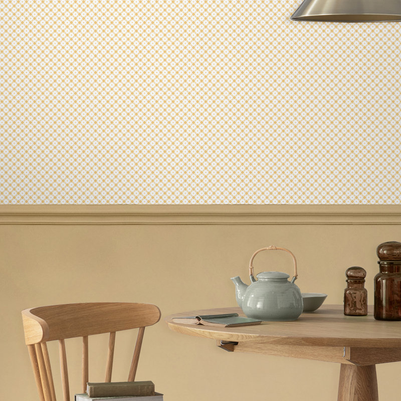 Wickerwork Pale Ochre Yellow Removable Wallpaper, Pale Ochre Yellow