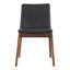 Ensemble de deux chaises d'appoint de salle à manger rembourrées en noyer et noir