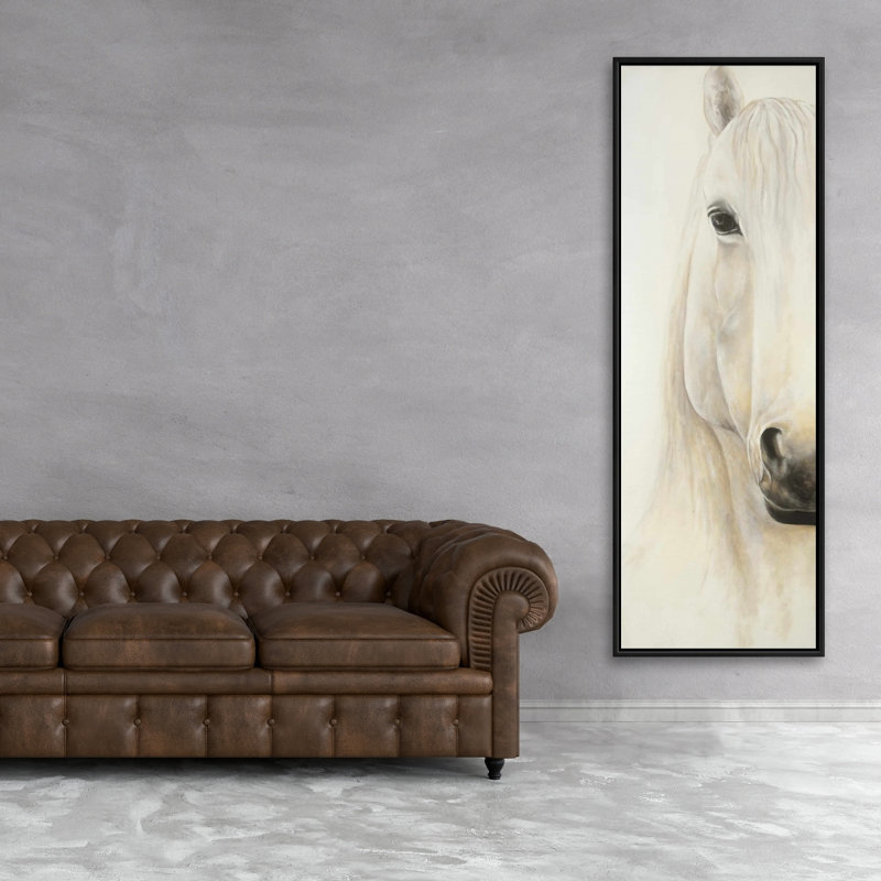Demi-portrait d'un cheval souriant - décor de toile encadrée