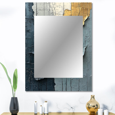 «Gold Grey Fleetage Shadows I», miroir mural décoratif moderne, miroir doré, impression d'art en métal