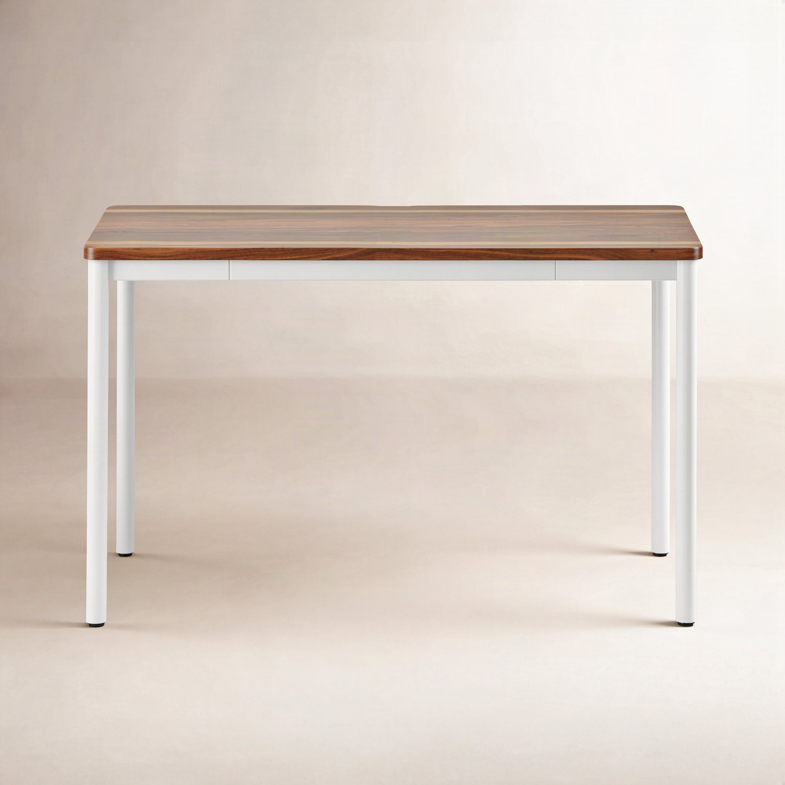 Writing Desk, 28.5" H x 48" W x 24" D, White, Walnut