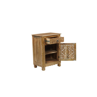 Harleen 1 - Drawer Solid Wood Nightstand