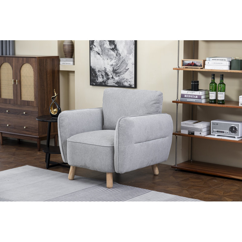 Upholstered Armchair, Light Grey