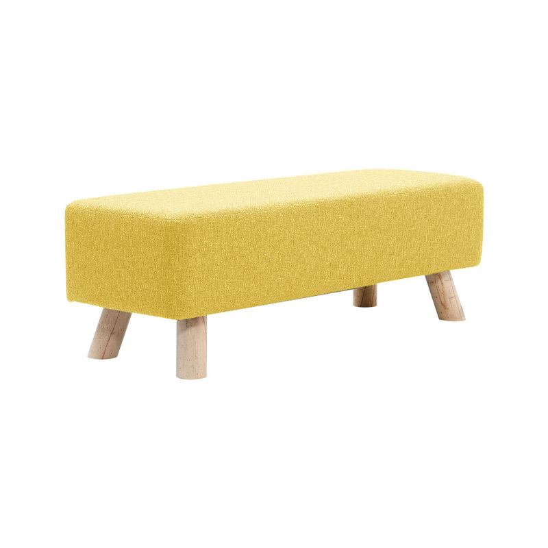 Artis 81cm Wide Rectangle Solid Colour Footstool Ottoman, Yellow