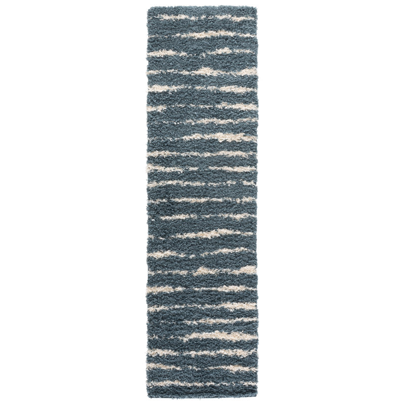 Evgeniy Venus Shag 600 Performance Striped Rug, Runner 2'2" x 8'