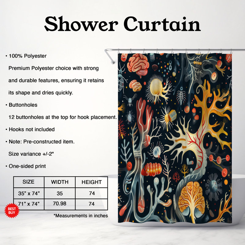 Rideau de douche Brain Web - Premium, H 74 po x l 71 po