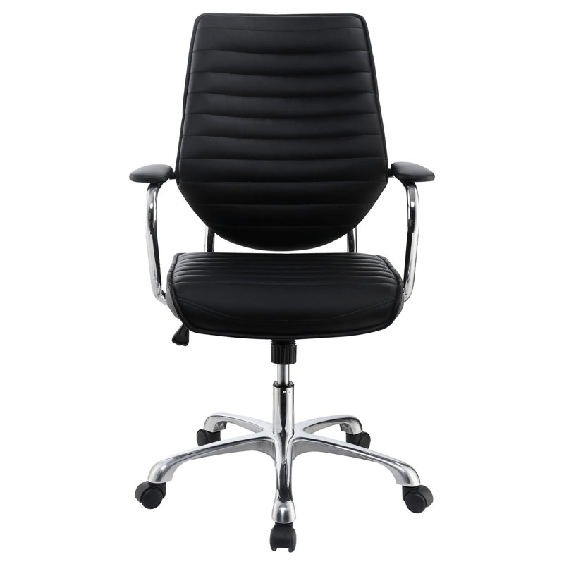Chaise de bureau moderne à hauteur réglable noire avec pivot et espace inclinable