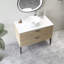Meuble-lavabo sur pied 36 po avec lavabo en céramique et comptoir en pierre reconstituée