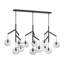 Sean Lavin Sedona 12-light LED triple chandelier in nightshade black finish with clear glass shades-1585030600