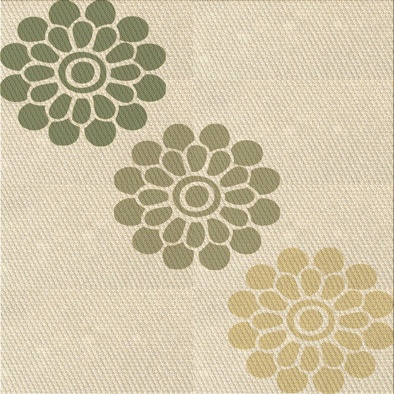 Tapis 100% à motifs lavables à la machine 2989 Pat1313 BRN, Carré 8 pi