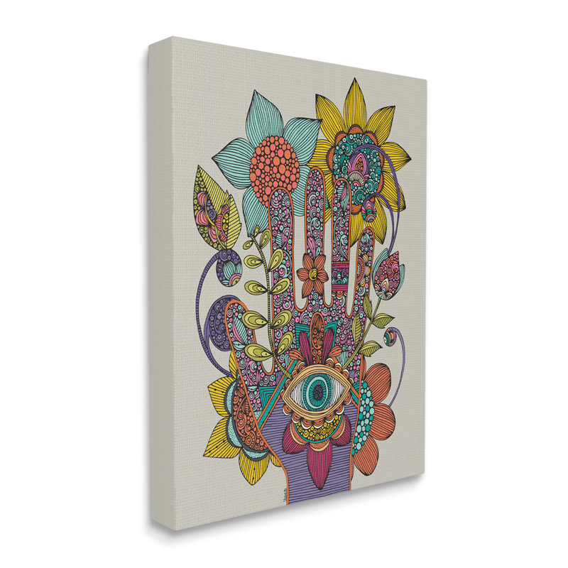 «Intricate Paisley Patterns Floral Hand Eye Shape» par Valentina Harper, impression sur toile tendue, Toile tendue