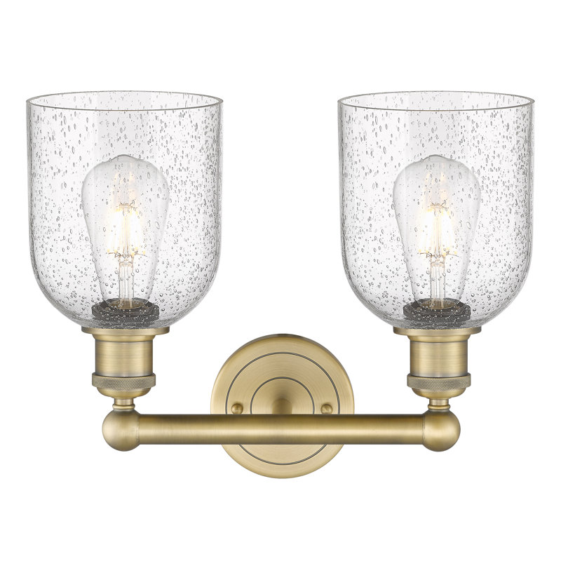 Edison Allysson 2 Light 15" Bath Vanity Light, Brushed Brass, Seedy