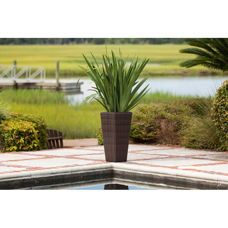 Alto Balkene Home Alto Wicker Planter with Liners ,Tall Plant Decor Box for Outdoors - Mocha - Pack of 2