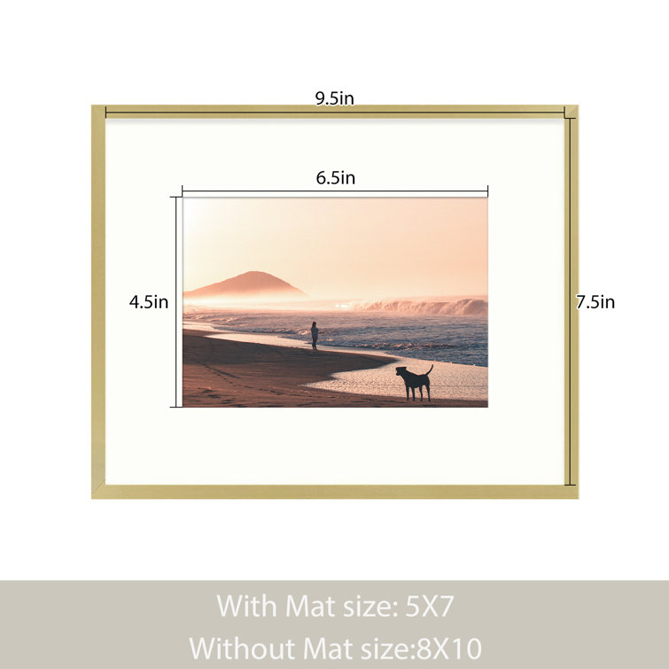 8x10 Picture Frame with Mat for 5x7 Photo Wall or Tabletop Display