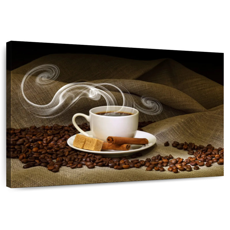 Yarlin fumant du café à la cannelle, H 30 po x l 45 po