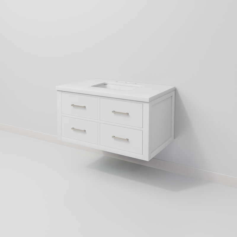 Tuckerton Double Bath Vanity, White, White Cultured Marble, 36"