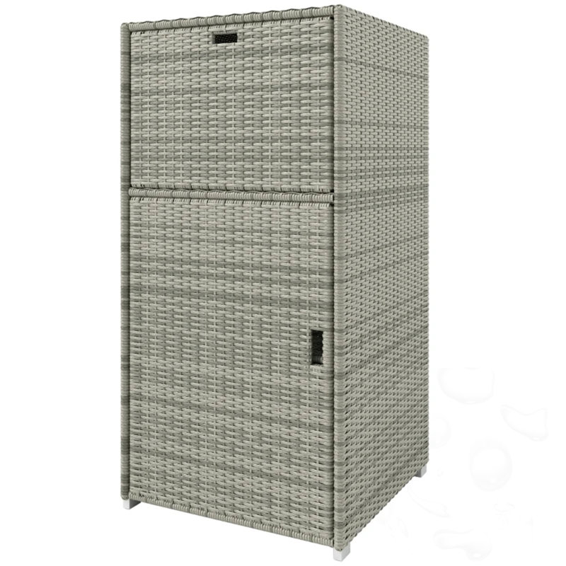 Boîte de rangement d'extérieur avec tiroir et armoire, Gris
