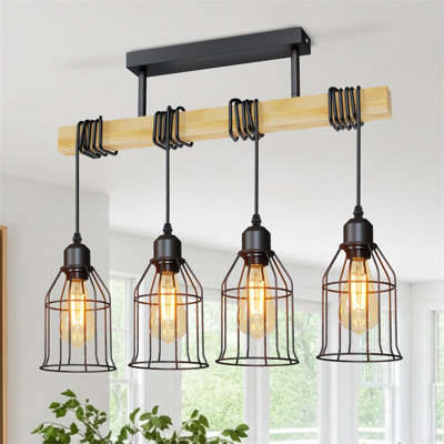 4 - Light Matte Black Lantern Pendant