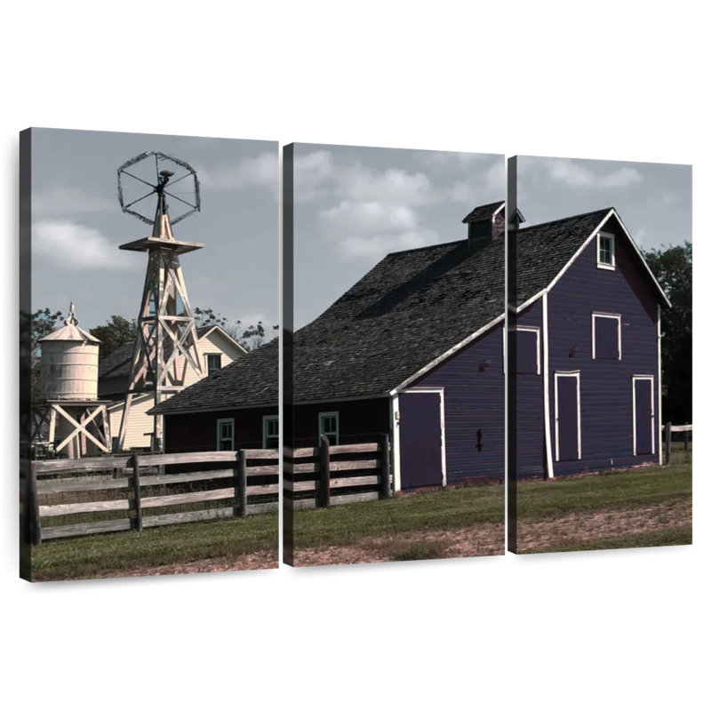 Lilie Blue Barn, 24" H x 38" W