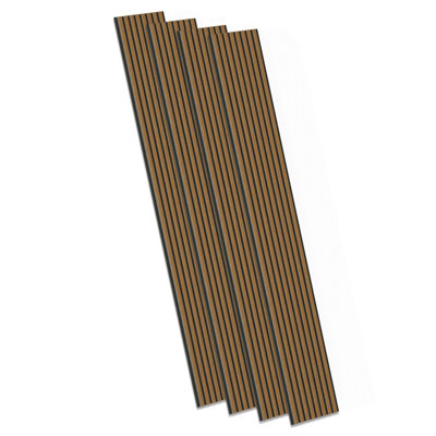 4 PCS 106"L x 12.6"W Acoustic Slat Wall Panels, Eco-Wood Look for Home/Office Wall & Ceiling (37.12 sq. ft.)