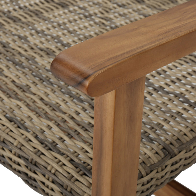 Wood With A Rustic Outdoor Look Comfortable Seat, Natural/Gray