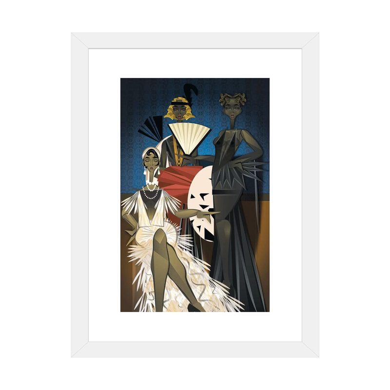 « Harlem nights » par Jaleelcampbell-impression, H 24 po x l 16 po x P 1 po, Papier encadré blanc