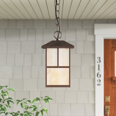 Lanterne suspendue d'extérieur à 1 ampoule Raci Claret Bronze H 13 po