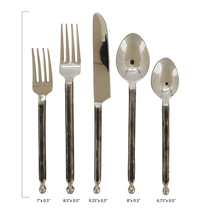 Saro Stainless Steel Flatware Set, Silver