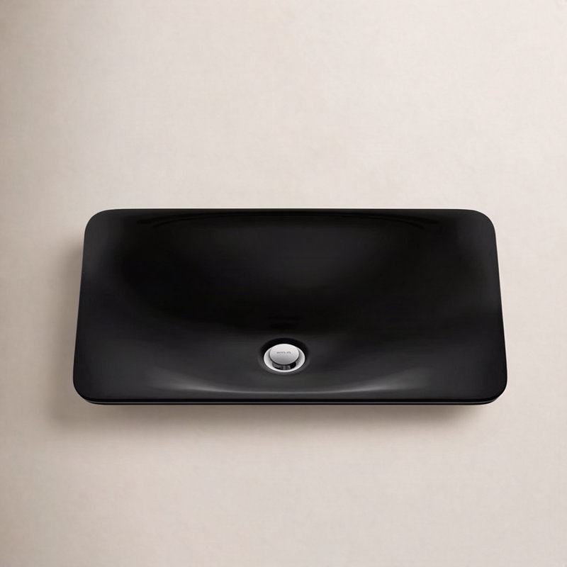 Carillon® Ceramic Rectangular Drop-in Bathroom Sink, Black