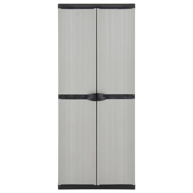 VidaXL Garden Storage Cabinet with 3 Shelves Grey&Black 68x40x168 cm