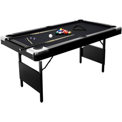 Table de billard de 6 à 7 pi, tables de billard pliantes pour adultes, table de billard portable, ensemble de tables de billard pour salle de jeux familiale, salle de jeu pour adultes, sous-sol, cave ou garage