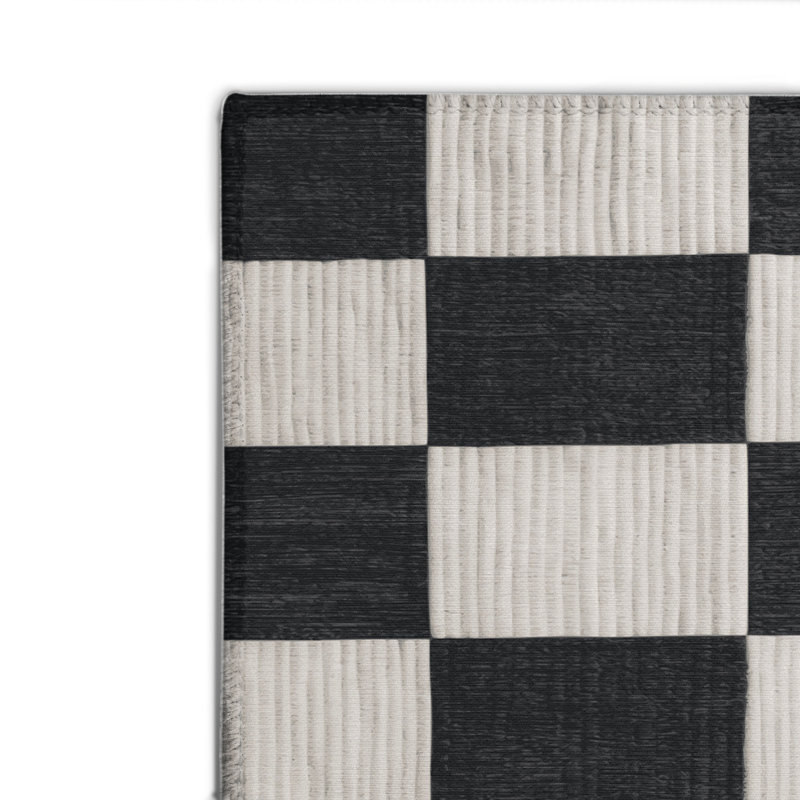 Tapis d'intérieur et d'extérieur à carreaux gris, Rectangle 4pi x 6 pi