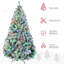 Arbre de Noël artificiel de 7,5 pi de hauteur avec 1149 branches floquées par la neige, 550 lumières DEL blanc chaud ou coloré, base en acier-1092045168