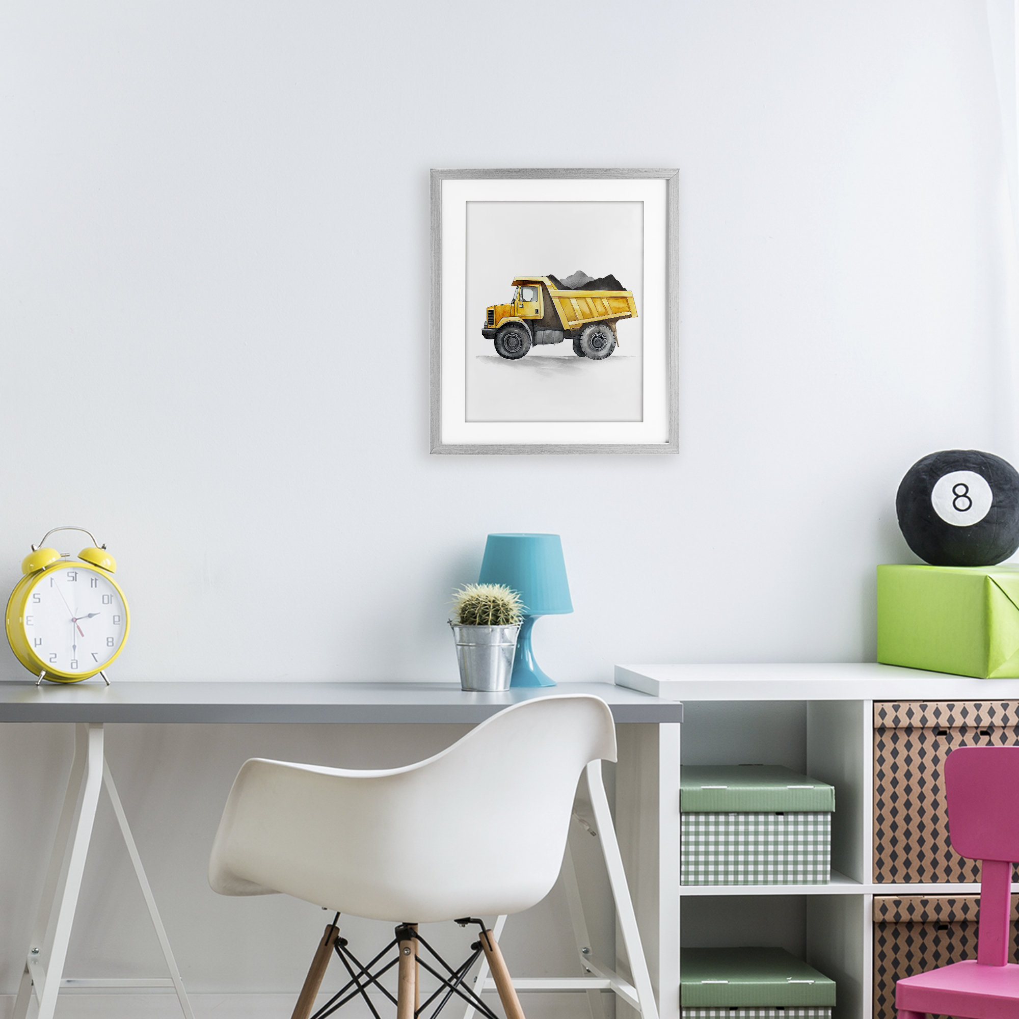 Framed Rucks Ebern Designs Working Trucks Dump Vehicle Framed Print Under Glass ...