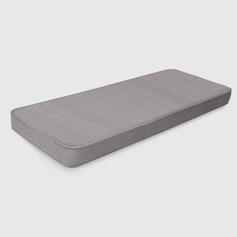 Coussin de banc de baie de 4 po Premium, L 110 po x P 12 po, Gris clair