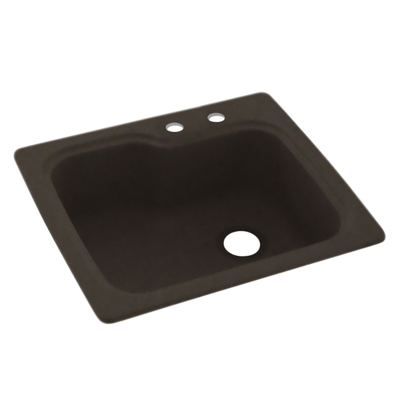 Évier de cuisine à montage double L 25 po x l 22 po, 2 trous 2C, Canyon