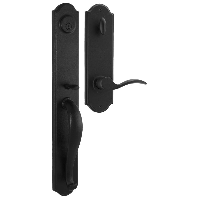 Molten Bronze Handleset with Single Cylinder Deadbolt and Door and Rosette, Left, Black