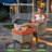5 - Person Wicker Outdoor Conversation Set, Patio Sofa Set with Fire Pit and Cushions-1106703228