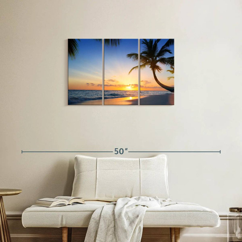 Vue sur la plage tropicale Gillard, H 20 po x l 33 po