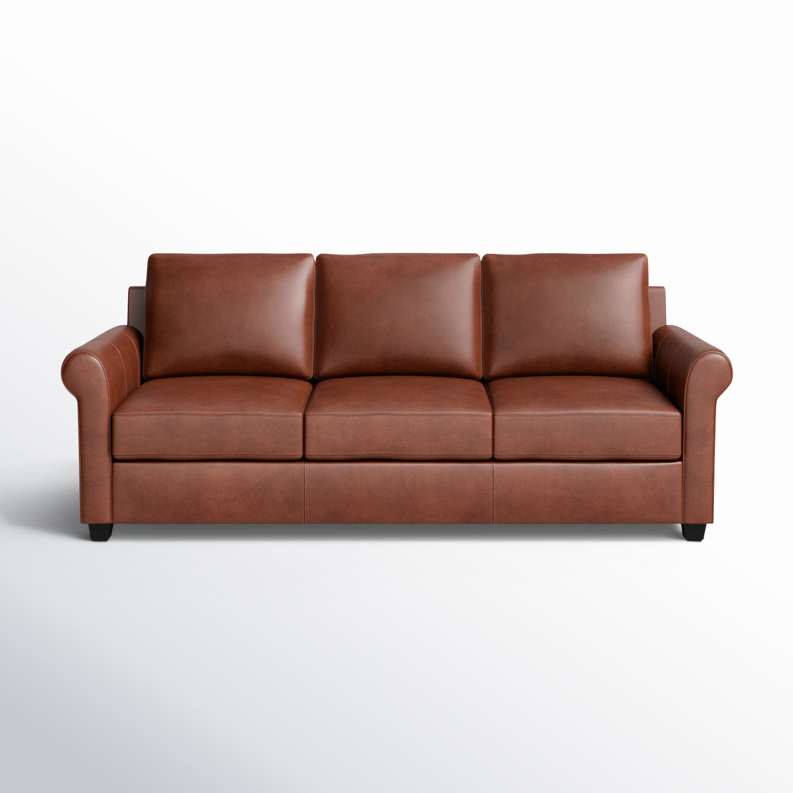 Cataldo 86'' Upholstered Sofa, Sidekick Cobble Stone Genuine Leather