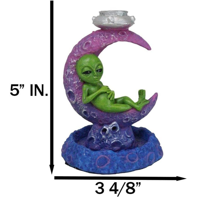 Brûleur d'encens UFO Roswell Alien Sleeping On Crescent Crater