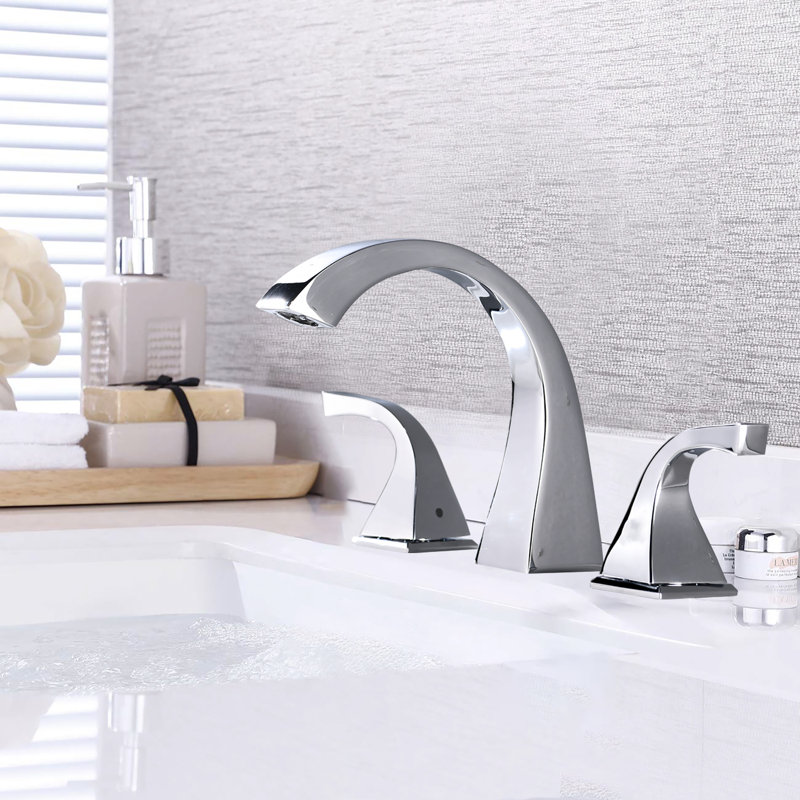 2-handle Bathroom Faucet with Drain Assembly, Chrome, With Drain Assembly