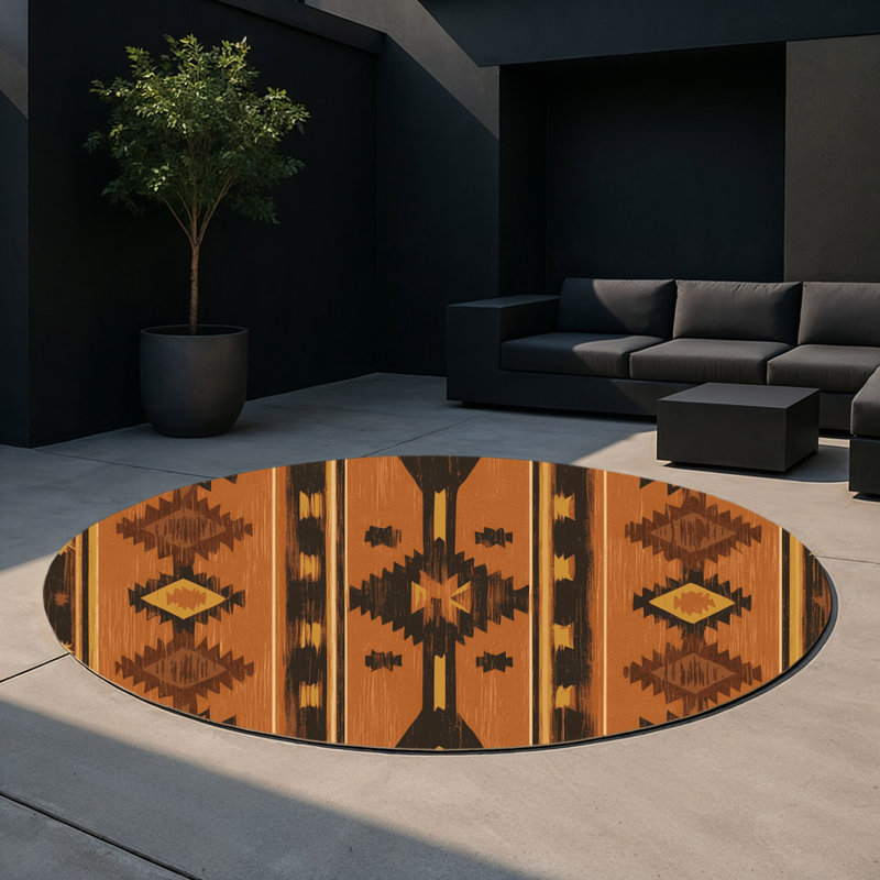 Echoing Ridge Indoor And Outdoor Area Rug, Round 5'